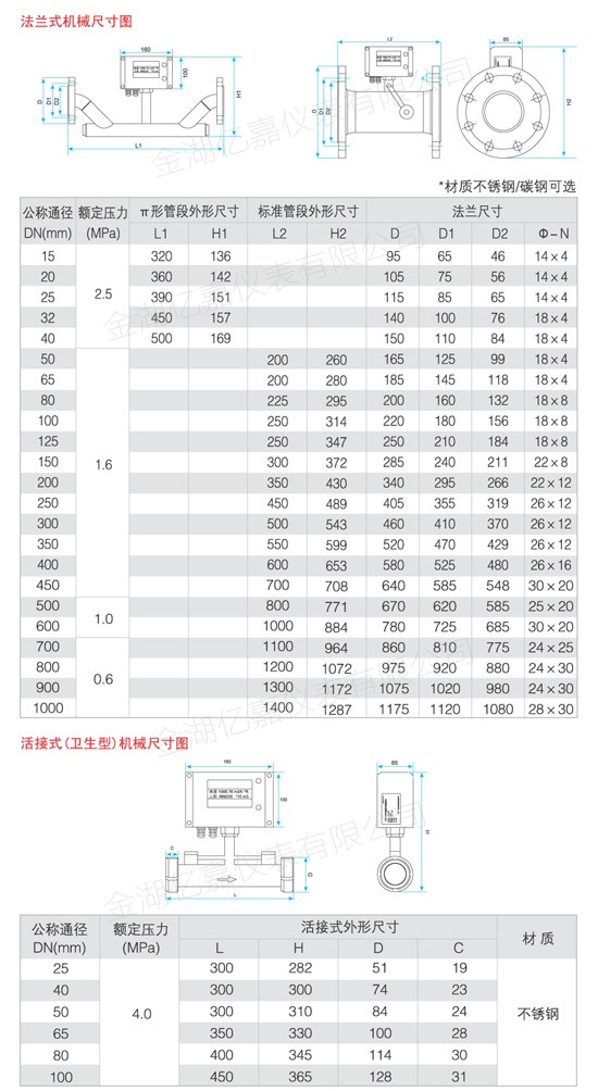 超聲波流量計(jì)尺寸圖